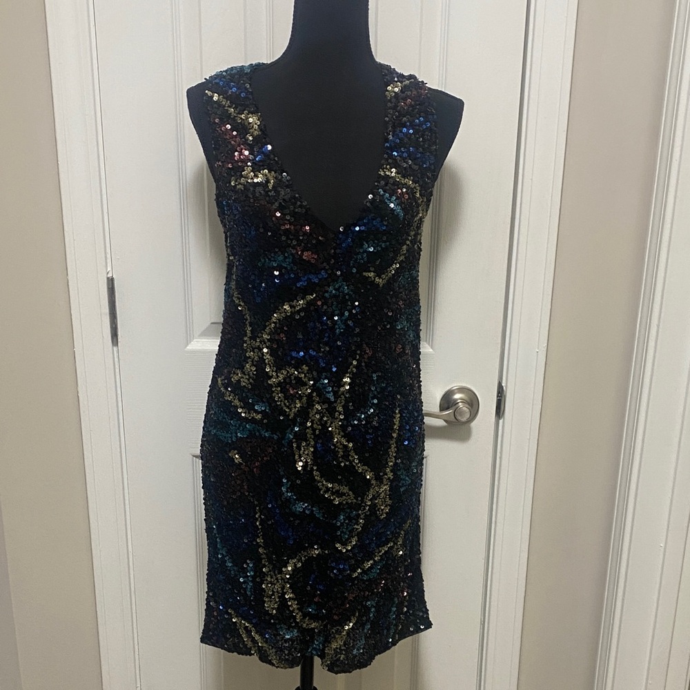 Zadig & Voltaire | M -  Sequin V-Neck Dress - Multicolor